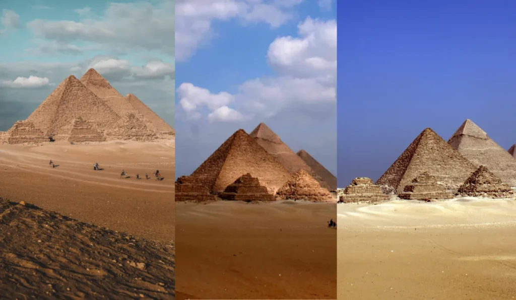 Do any Egyptian pyramids have 3 sides