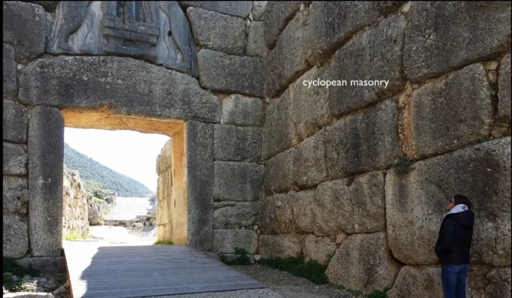 Who built the Lions Gate at Mycenae Greece